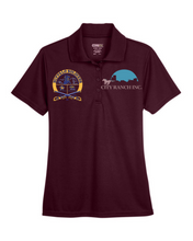 Load image into Gallery viewer, WOMENS Performance Polo Shirt - Buffalo Soldiers - City Ranch - Front Chest
