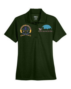 WOMENS Performance Polo Shirt - Buffalo Soldiers - City Ranch - Front Chest