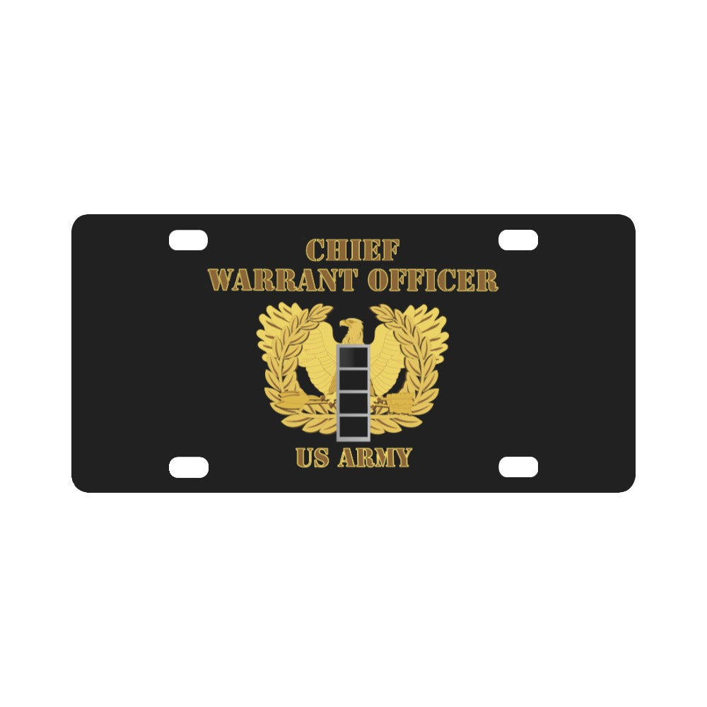 Emblem - Warrant Officer 4 - CW4 w Eagle - US Army Classic License Plate