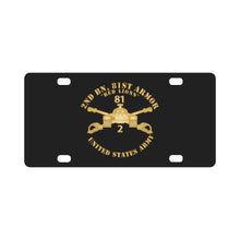 Load image into Gallery viewer, 2nd Bn, 81st Armor - Red Knights- Armor Branch X 300 Classic License Plate
