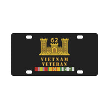 Load image into Gallery viewer, Army - 62nd Engineer Battalion - ENG Branch - Vietnam Vet w VN SVC Classic License Plate
