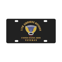 Load image into Gallery viewer, Army - DUI - 11th Airborne Division - Angels - US Army Veteran X 300 Classic License Plate
