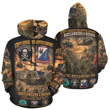 Load image into Gallery viewer, 170th Assault Helicopter Company - Bikinis &amp; Buccaneers Into the Fire- Vietnam Air Warriors Men's All Over Print Hoodie (USA Size)
