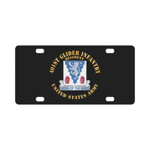 Load image into Gallery viewer, Army - 401st Glider Infantry Regiment - US Army w DUI X 300 Classic License Plate
