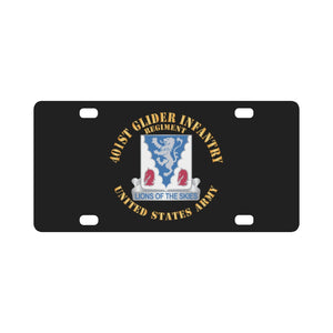 Army - 401st Glider Infantry Regiment - US Army w DUI X 300 Classic License Plate