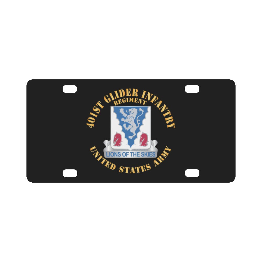 Army - 401st Glider Infantry Regiment - US Army w DUI X 300 Classic License Plate