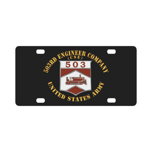 Army - 503rd Eng Company - US Army X 300 Classic License Plate