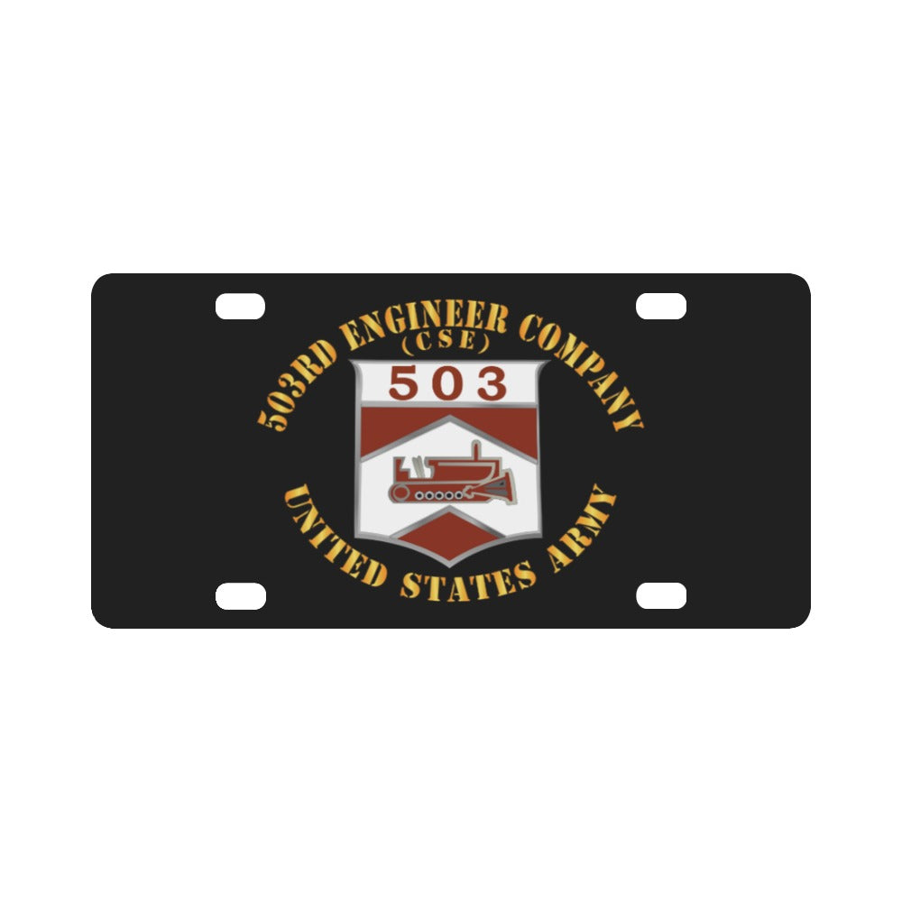 Army - 503rd Eng Company - US Army X 300 Classic License Plate