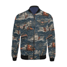 Load image into Gallery viewer, Bomber Jacket - Vintage Coast Guard Maritime Pattern
