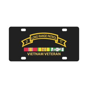 Troop D 17th Cav Long Range Patrol Vietnam Vet w VN SVC Classic License Plate