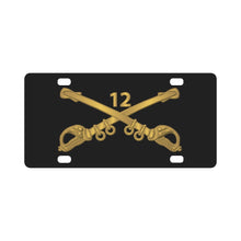 Load image into Gallery viewer, Army - 12th Cavalry Branch wo Txt Classic License Plate
