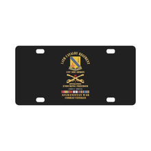 Load image into Gallery viewer, Army - 14th Cavalry Regiment w Cav Br - 1st Squadron - OEF - 2011-2012 - Red Txt Cbt Vet w AFGHAN SV Classic License Plate
