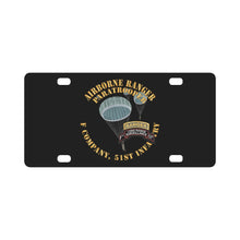 Load image into Gallery viewer, Army - Airborne Ranger - F Company- 51st Infantry (Ranger) X 300 Classic License Plate
