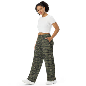 All-over print unisex wide-leg pants - VIetnam Style Tiger Stripe Camo