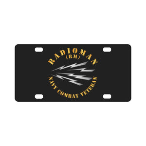 Navy - Rate - Radioman - Navy Combat Veteran Classic License Plate