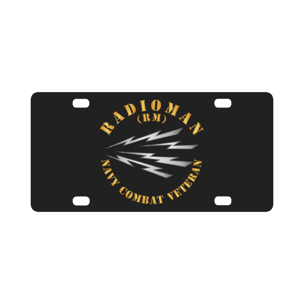 Navy - Rate - Radioman - Navy Combat Veteran Classic License Plate