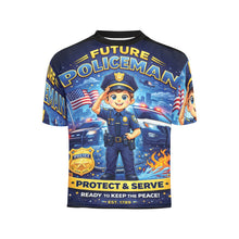 Load image into Gallery viewer, Little Kids' All Over Print Crew Neck T-Shirt - Young Patriot - Future Policeman
