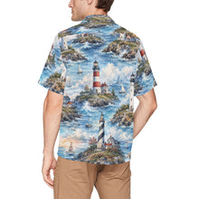 Load image into Gallery viewer, Lighthouse Coast Men's All Over Print Hawaiian Shirt With Chest Pocket
