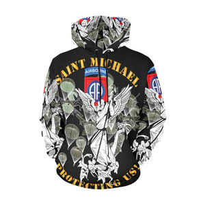 Men's All Over Print Hoodie (USA Size) (Model H13) - 82nd Airborne Div - Saint Michael - Protecting Us - Mass