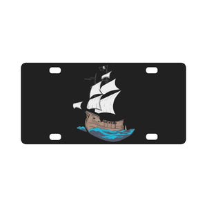 Pirate Ship - w Pirate Flag X 300 Classic License Plate