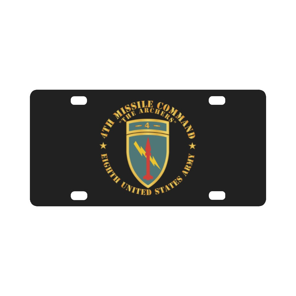 Army - 4th Missile Command - The Archers - SSI X 300 Classic License Plate