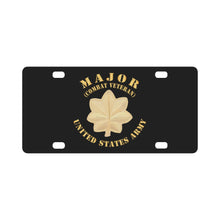 Load image into Gallery viewer, Army - Major - MAJ - Combat Veteran X 300 Classic License Plate
