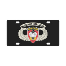 Load image into Gallery viewer, Army - Airborne Badge - 555th Parachute Infantry Bn - SSI w Buffalo Soldiers Tab X 300 Classic License Plate
