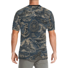 Load image into Gallery viewer, Navy Heritage Men's All Over Print Crew Neck T-Shirt
