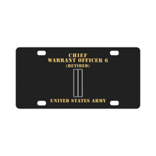 Load image into Gallery viewer, Army - Chief Warrant Officer 6 - CW06 - Retired - Flat - X 300 Classic License Plate
