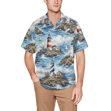 Load image into Gallery viewer, Lighthouse Coast Men's All Over Print Hawaiian Shirt With Chest Pocket
