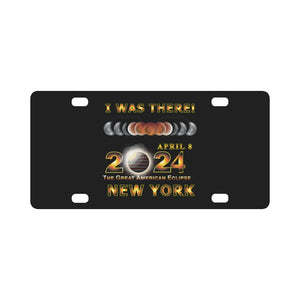 Total Eclipse - 2024 - I was There w Yellow Outline - NEW YORK Classic License Plate