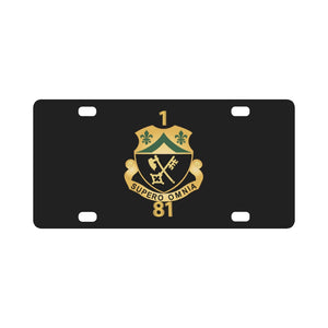 1st Battalion, 81st Armor - DUI w Regiment Number X 300 Classic License Plate