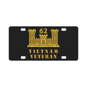 Army - 62nd Engineer Battalion - ENG Branch - Vietnam Veteran Classic License Plate