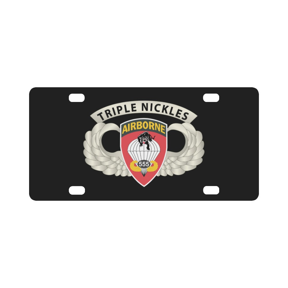 Army - Airborne Badge - 555th Parachute Infantry Bn - SSI w Triple NIckles Tab X 300 Classic License Plate