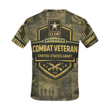 Load image into Gallery viewer, Men's All Over Print Crew Neck T-Shirt - Tribute Tee - United States Army Combat Veteran
