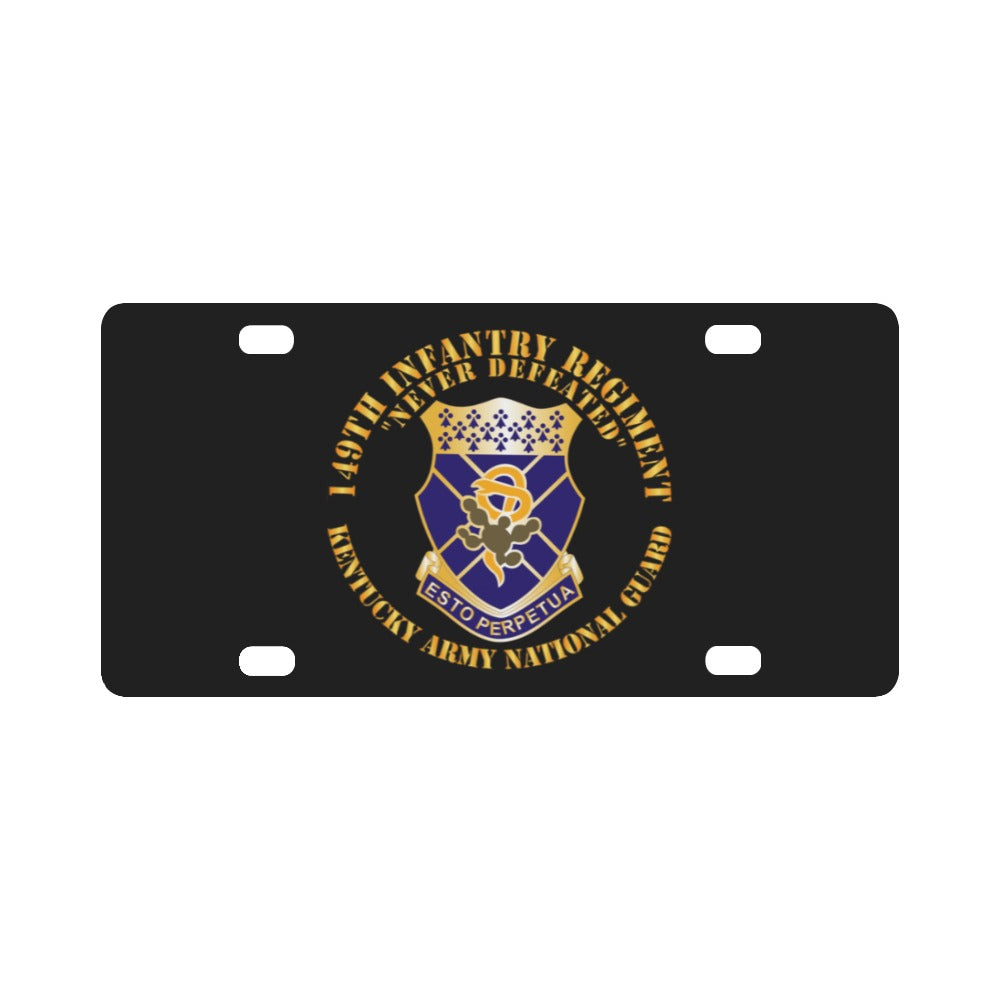 Army - 149th Infantry Regiment - KYARNG - COA X 300 Classic License Plate