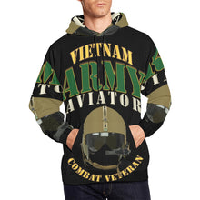 Load image into Gallery viewer, Men&#39;s All Over Print Hoodie (USA Size) (Model H13) - ARMY - Aviator - Vietnam - Combat Vet
