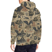 Load image into Gallery viewer, AOP Hoodie - Vintage Military Americana Men's All Over Print Hoodie (USA Size)
