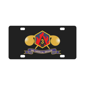 Army - 3rd Chemical Brigade - SSI w Br - Ribbon X 300 Classic License Plate