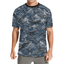 Load image into Gallery viewer, Vintage Air Force Aviation Pattern Men's All Over Print Crew Neck T-Shirt
