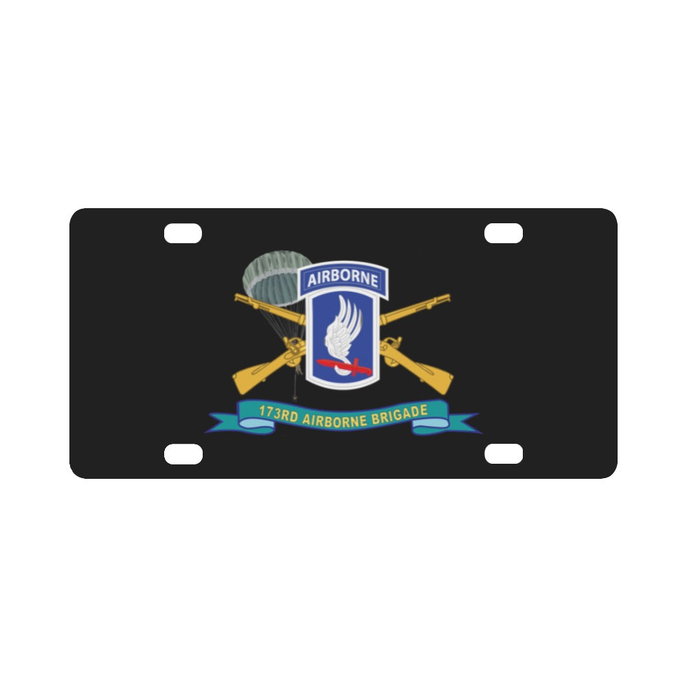 Army - 173rd Airborne Brigade with Jumper - SSI w INF Br - Ribbon X 300 Classic License Plate