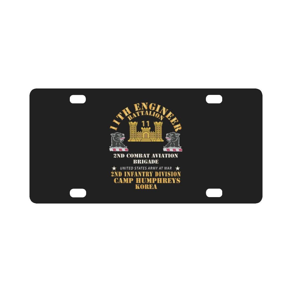 11th Engineer Battalion - Camp Humphries 2nd Infantry Division - Korea X 300 Classic License Plate