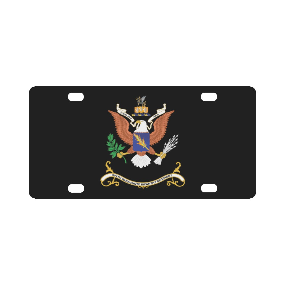 Army - Regimental Colors - 504th Parachute Infantry Regiment - STRIKE AND HOLD X 300 Classic License Plate