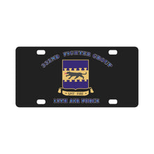 Load image into Gallery viewer, ACC - SSI - USAAF - WWII - 12th Air Force - 332nd Fighter Group with Text Classic License Plate
