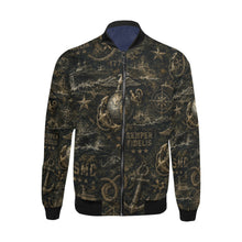 Load image into Gallery viewer, Bomber Jacket - Distressed USMC Nautical Emblem Pattern
