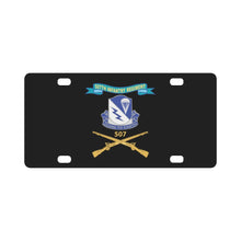 Load image into Gallery viewer, Army - 507th Infantry Regiment - DUI w Br - Ribbon w Regiment Number X 300 Classic License Plate

