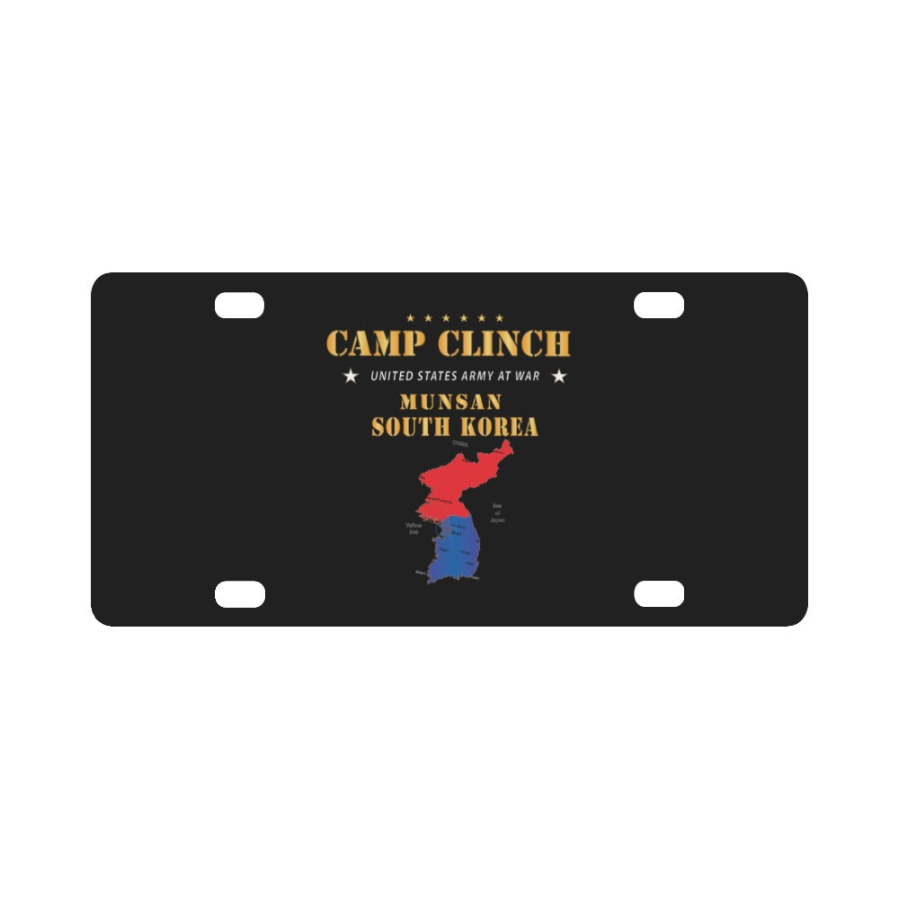 Camp Clinch - Munsan - South Korea w Map - Vert X 300 Classic License Plate