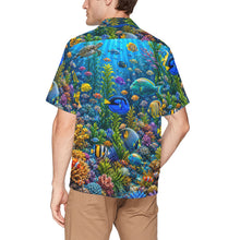 Load image into Gallery viewer, fishes with corals Men's All Over Print Hawaiian Shirt With Chest Pocket
