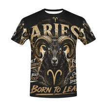 Load image into Gallery viewer, Aries - Born to lead Men's All Over Print Crew Neck T-Shirt
