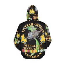 Load image into Gallery viewer, Men&#39;s All Over Print Hoodie (USA Size) (Model H13) - Vietnam Combat Cavalry Veteran w 9th Cav Helicopter
